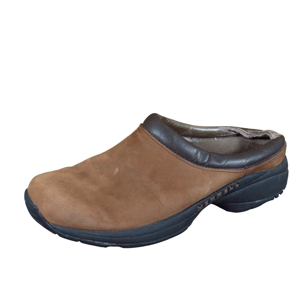 Merrell Jungle Primo Womens Clogs Size 9.5 Walking Shoes Dark Brown Leather